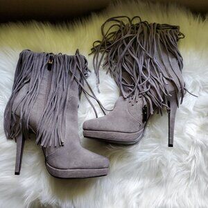 Dan Sara New High Heeled Fringe 100% leather Ankle Boots